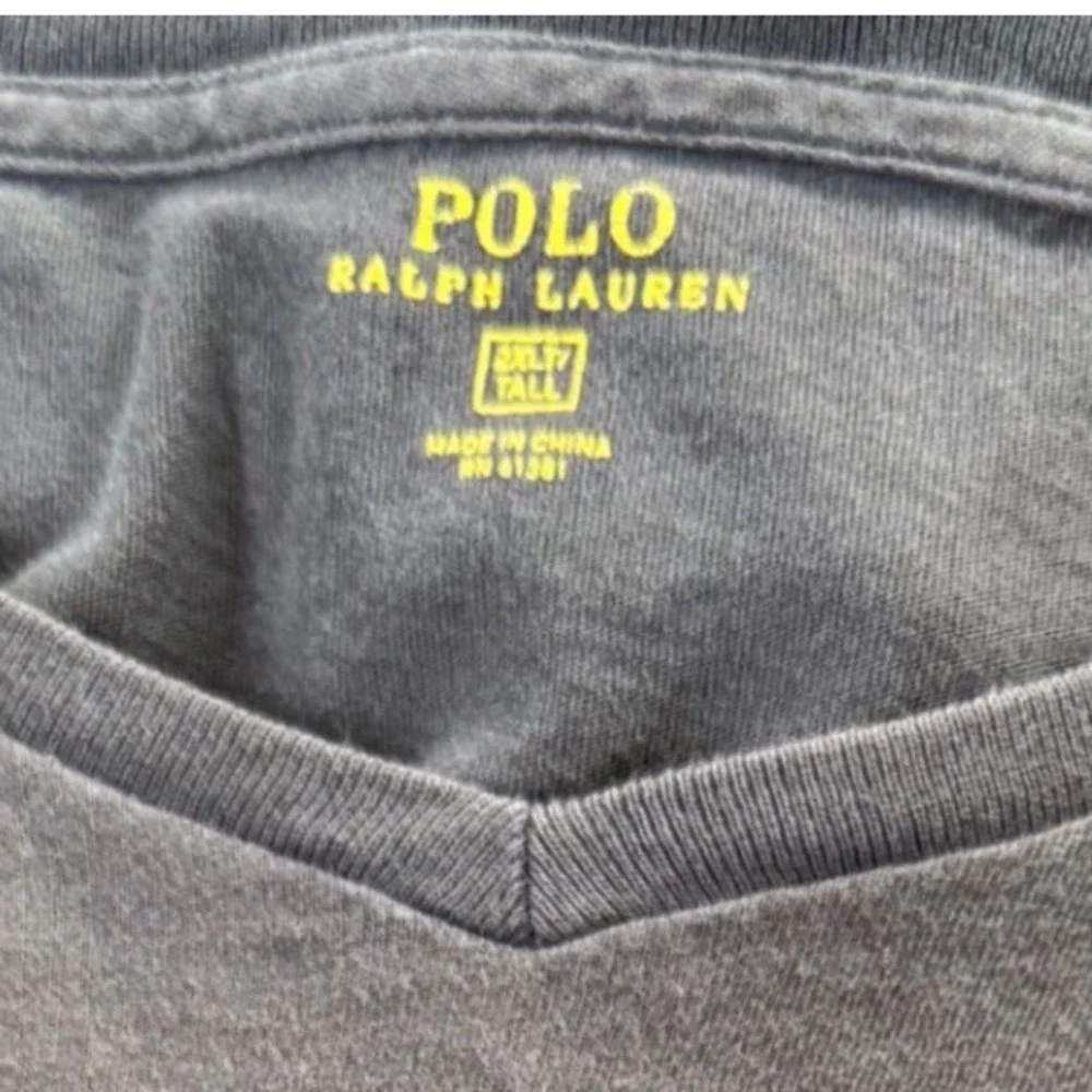 Polo Ralph Lauren Classic Gray Long Sleeve T-Shirt Red‎ Pony Logo 2XLT Tall